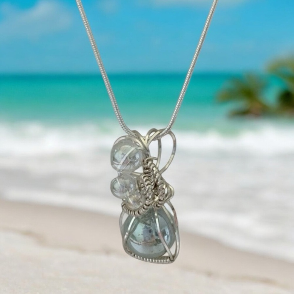 Tiny Bubbles vintage marble pendant